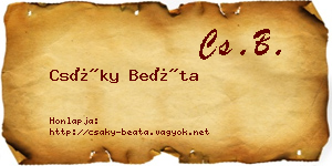 Csáky Beáta névjegykártya