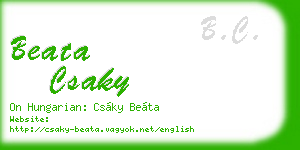 beata csaky business card